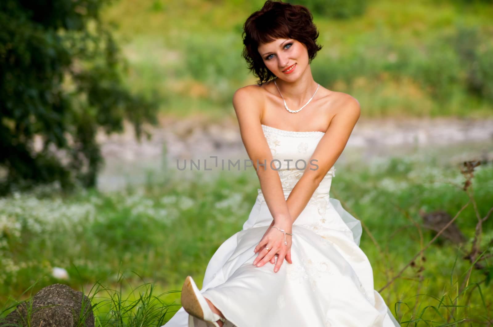 Pretty girl in a wedding dress