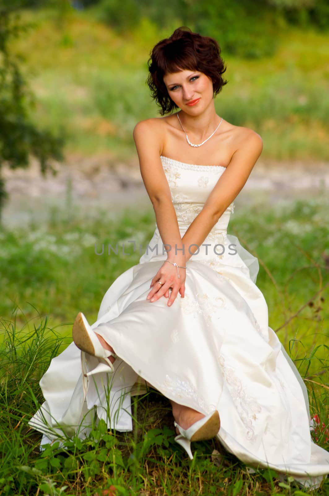 Pretty girl in a wedding dress