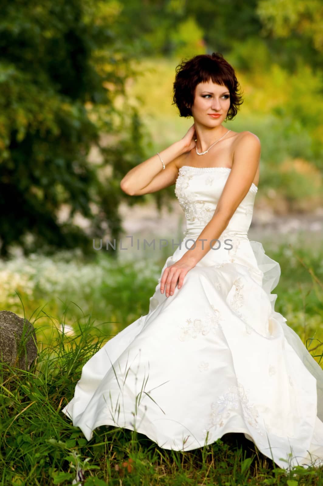 Pretty girl in a wedding dress