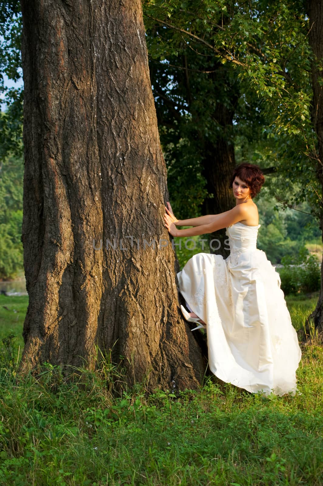 Pretty girl in a wedding dress