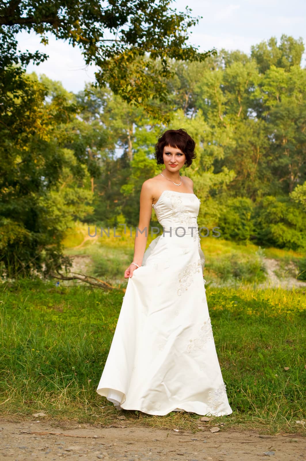 the lovely girl in a wedding dress by Viktoha