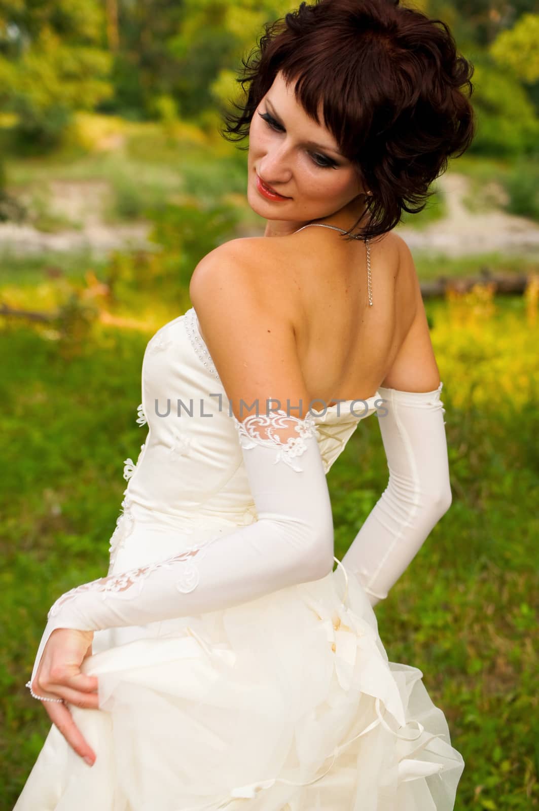 Pretty girl in a wedding dress