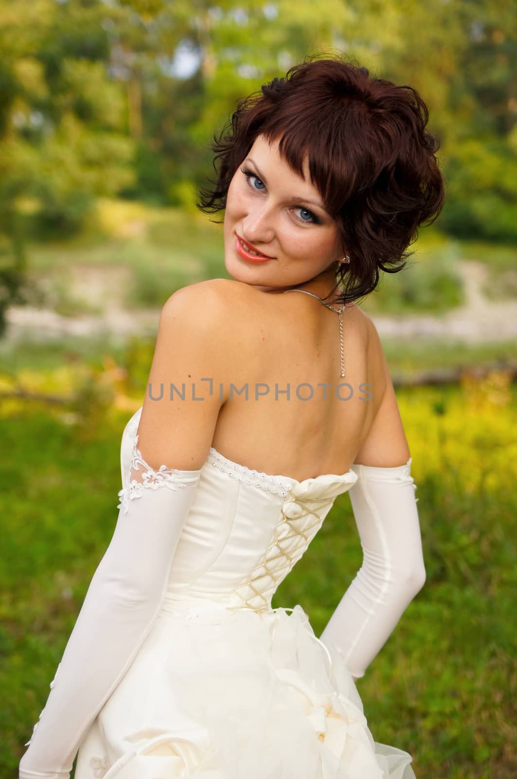 the lovely girl in a wedding dress by Viktoha