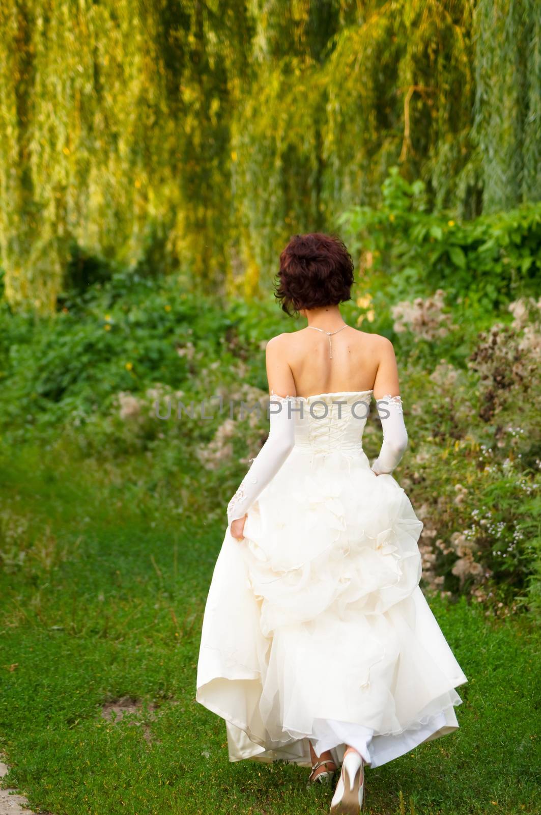 Pretty girl in a wedding dress