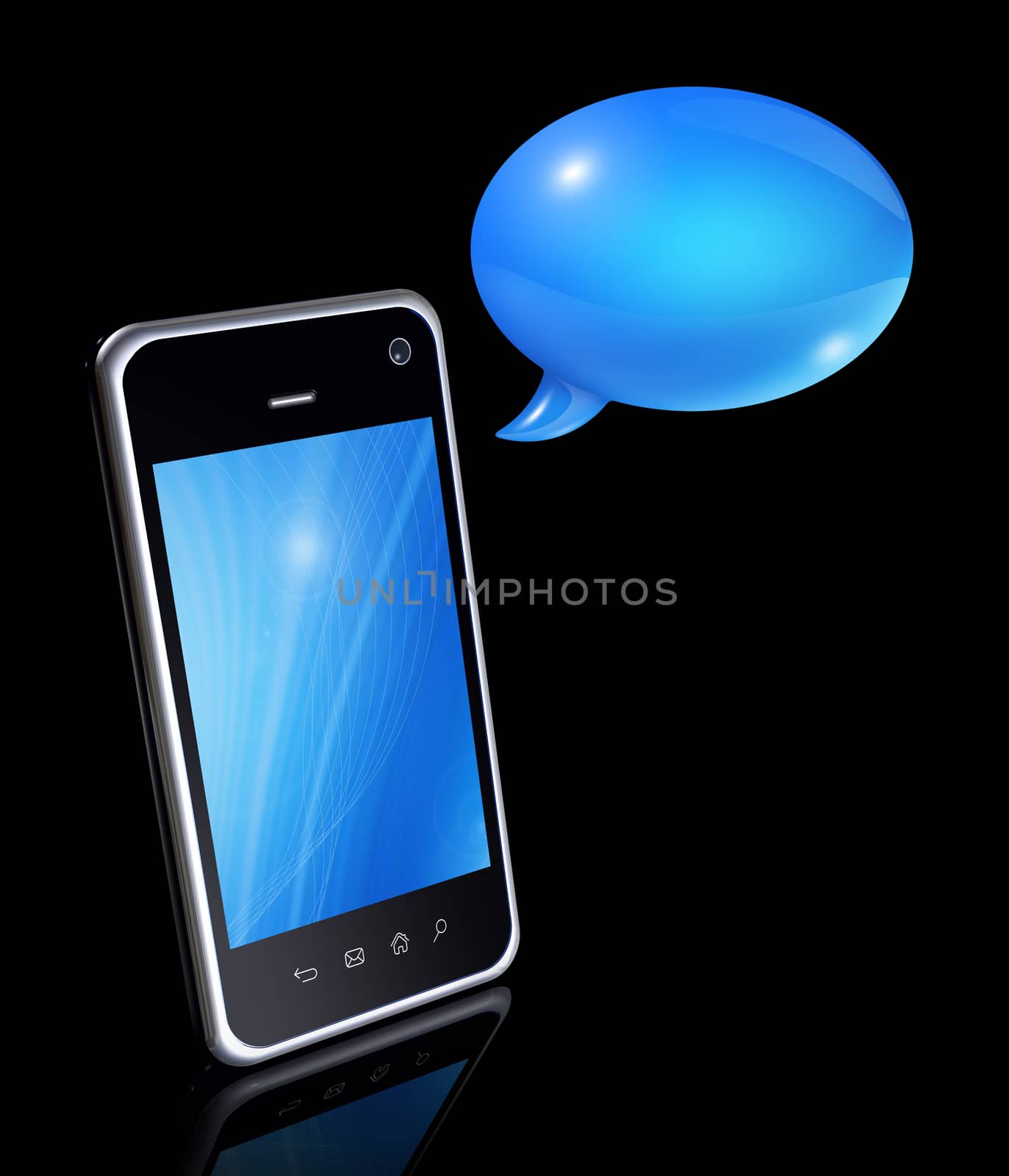 Speech bubbles and mobile phone by daboost