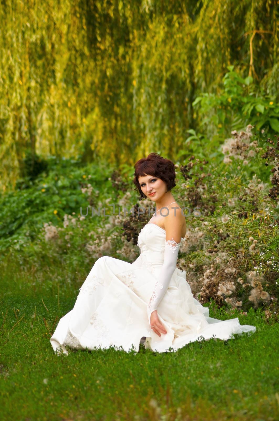 Pretty girl in a wedding dress