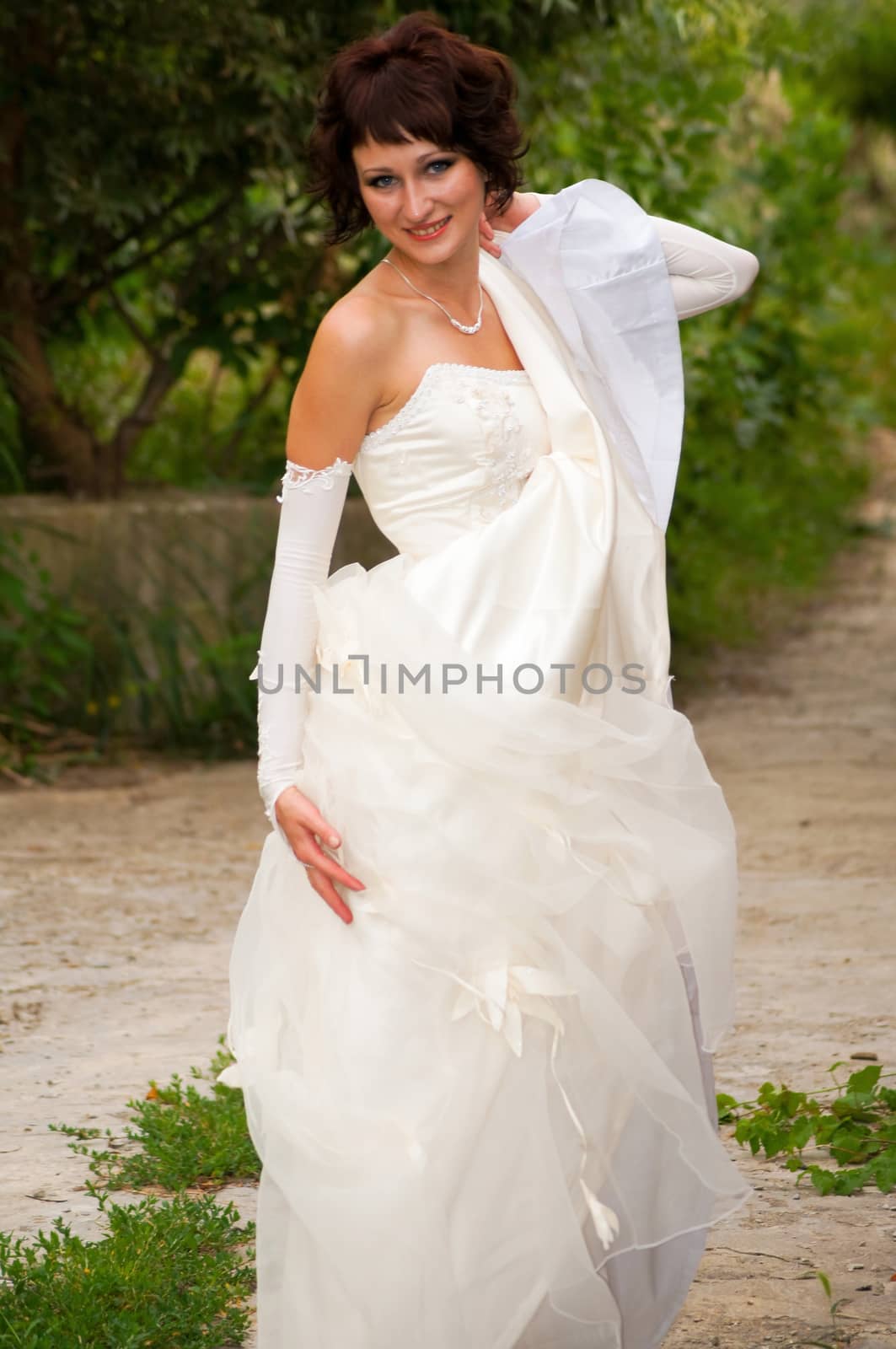 Pretty girl in a wedding dress