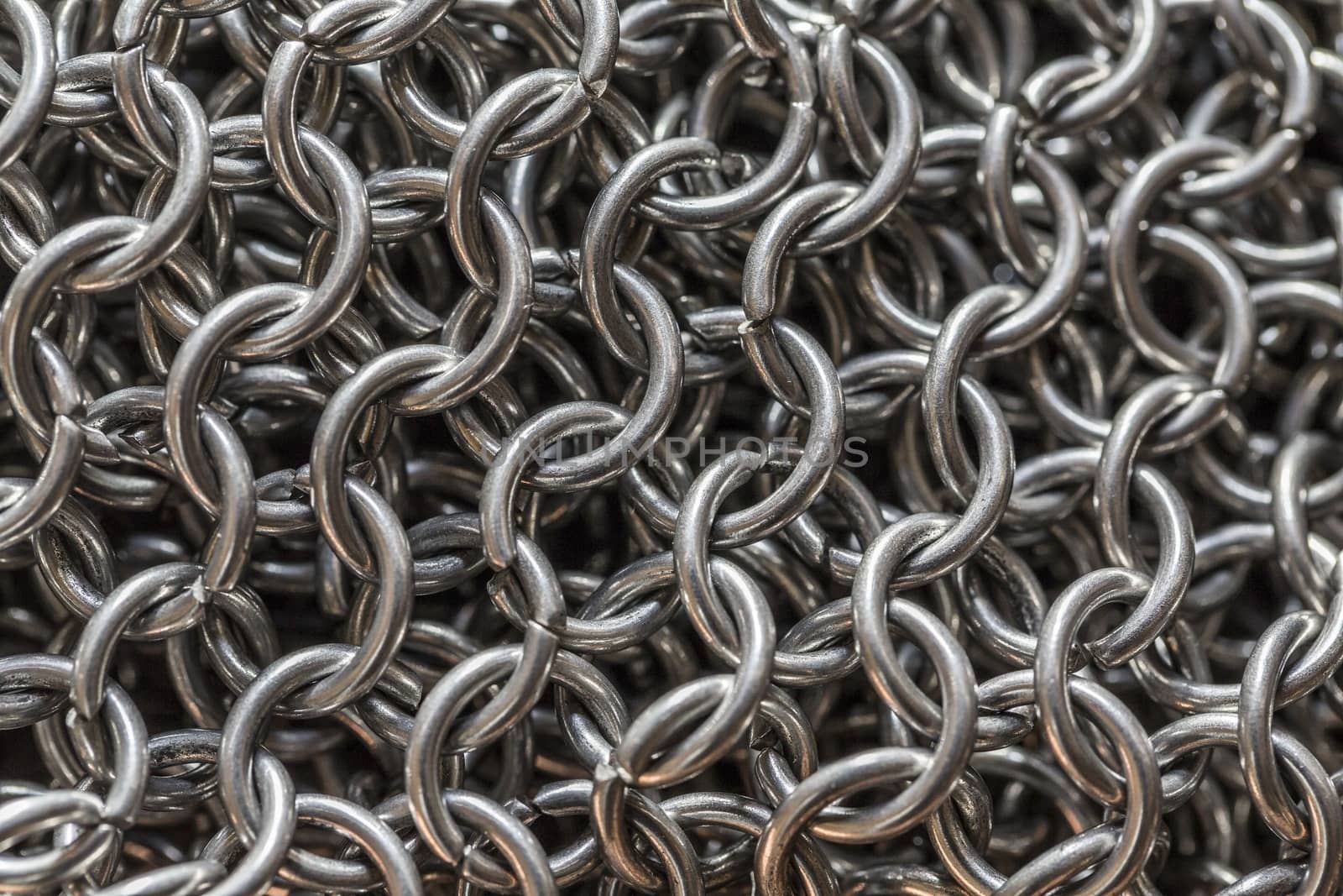 Macro picture of a medieval chainmail