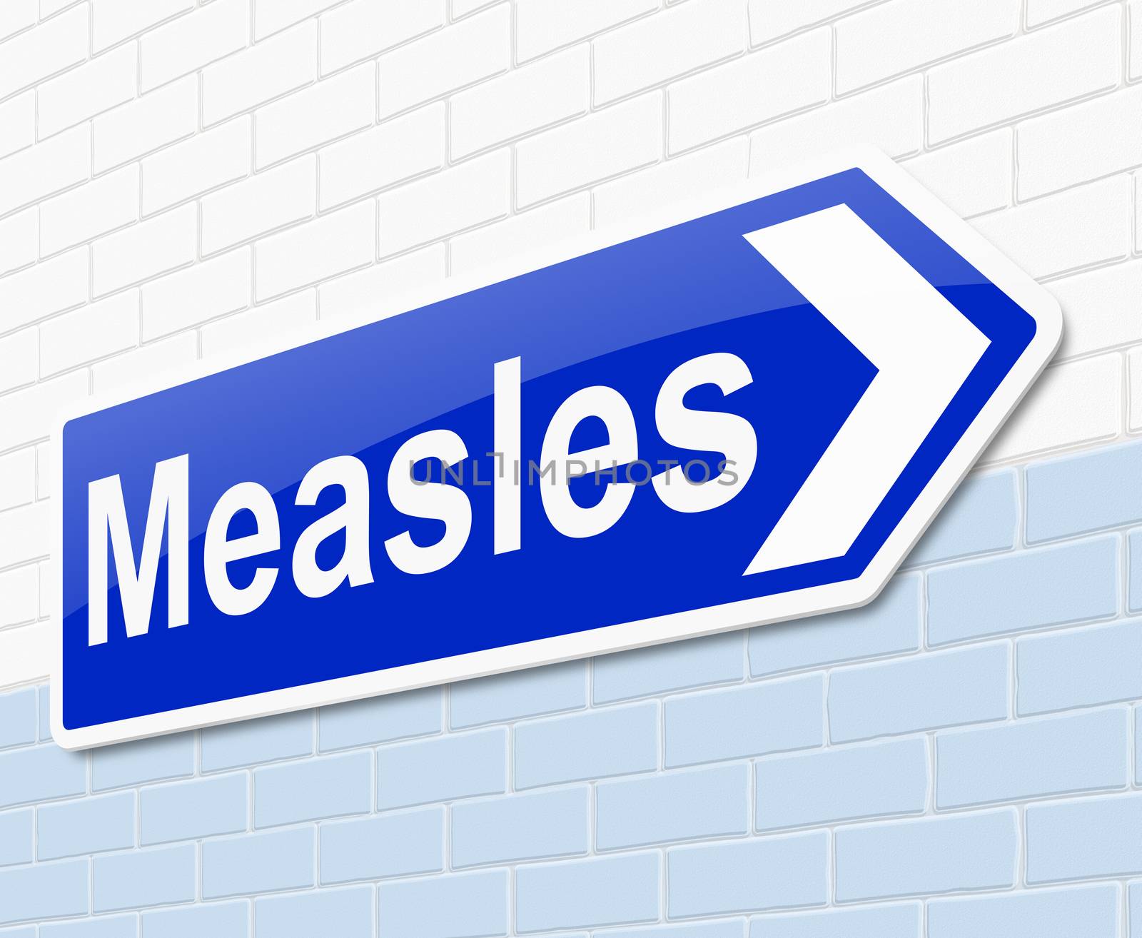 Illustration depicting a sign with a measles concept.