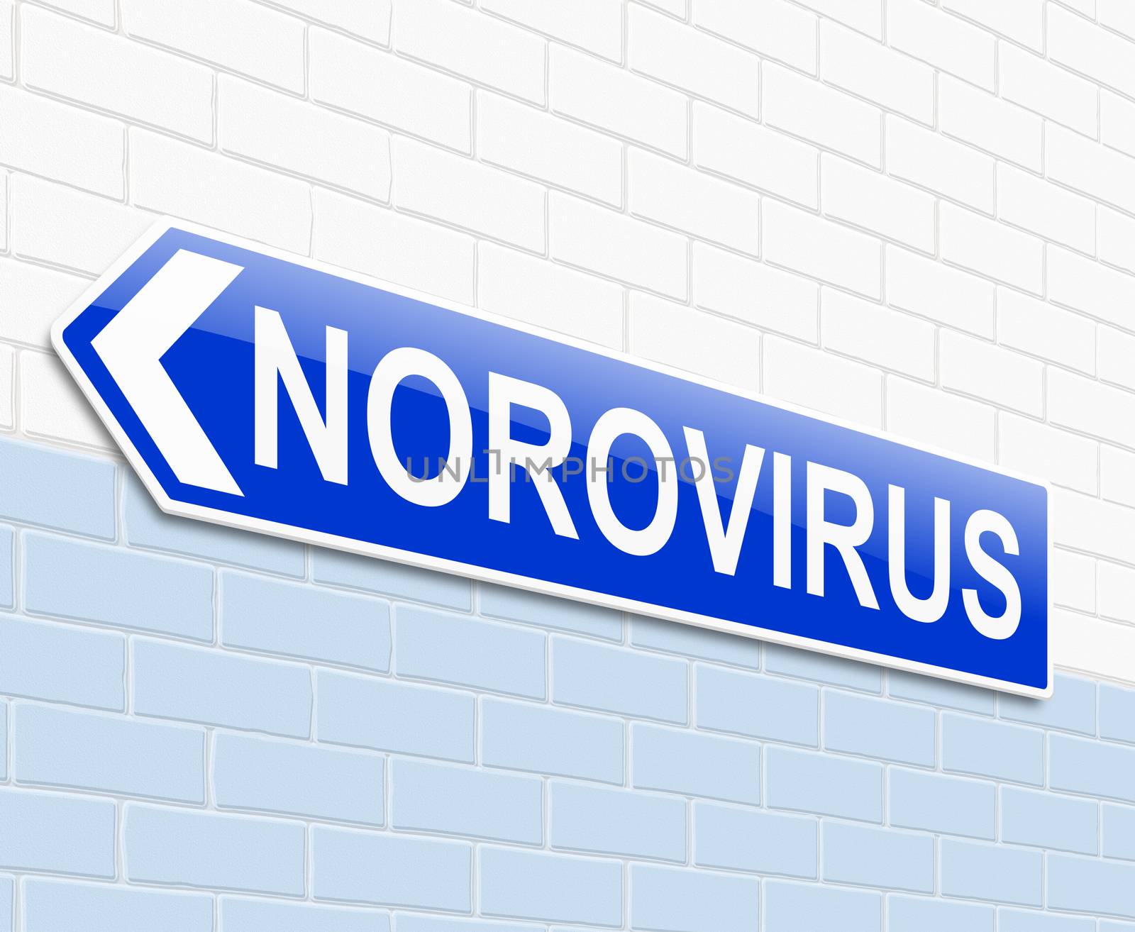 Illustration depicting a sign with a norovirus concept.