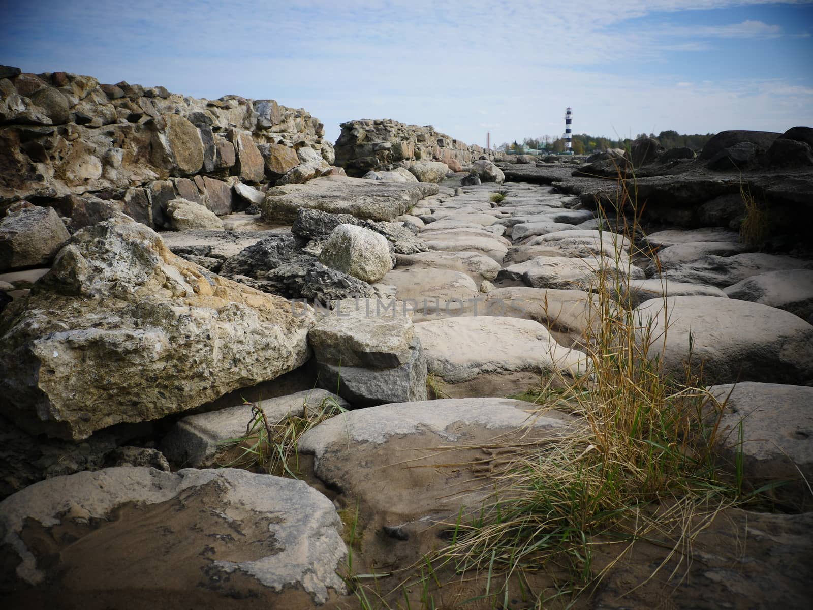 Stone road ruins towards the sea by dolfinvik