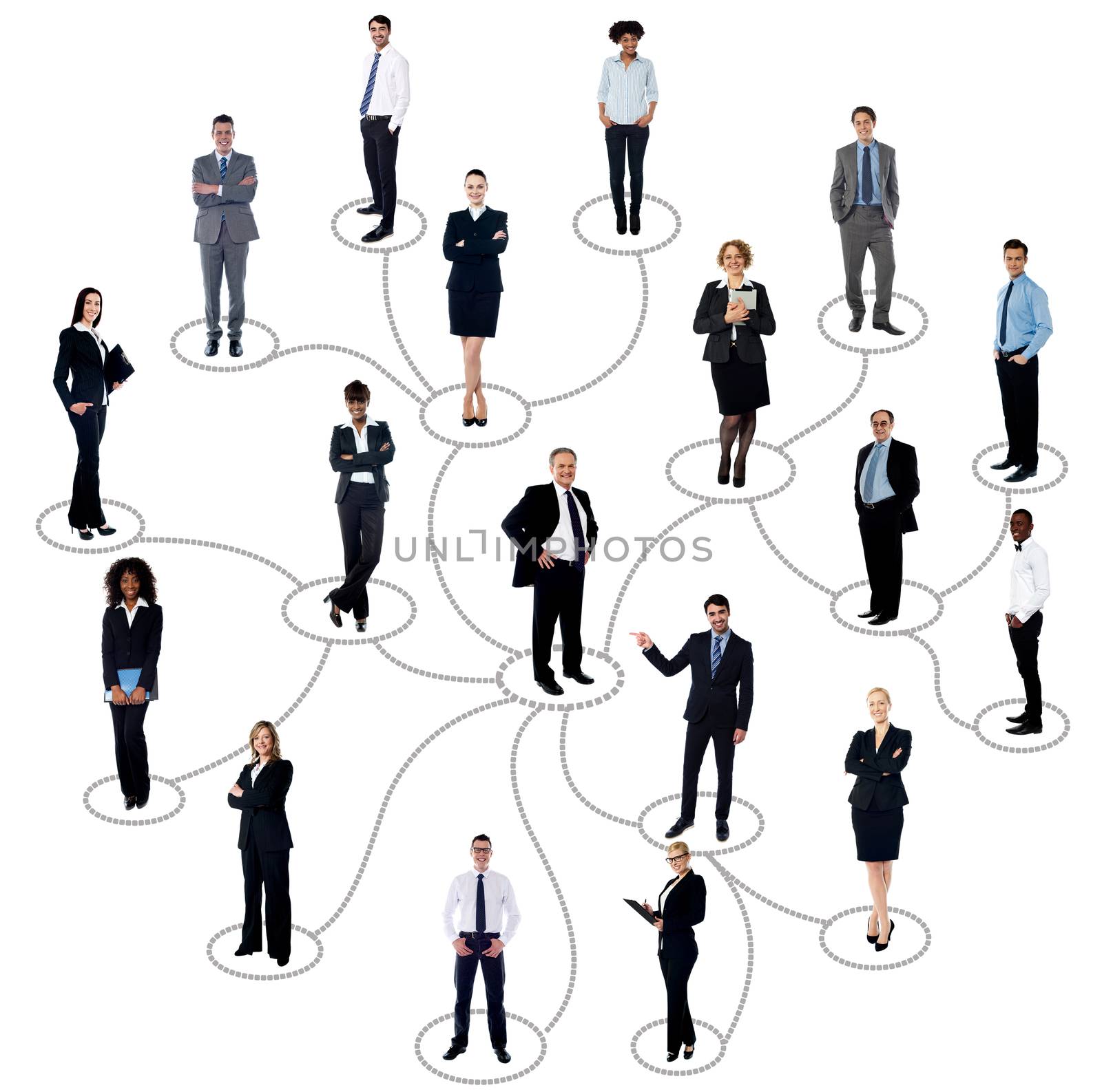 Social networking between business people by stockyimages