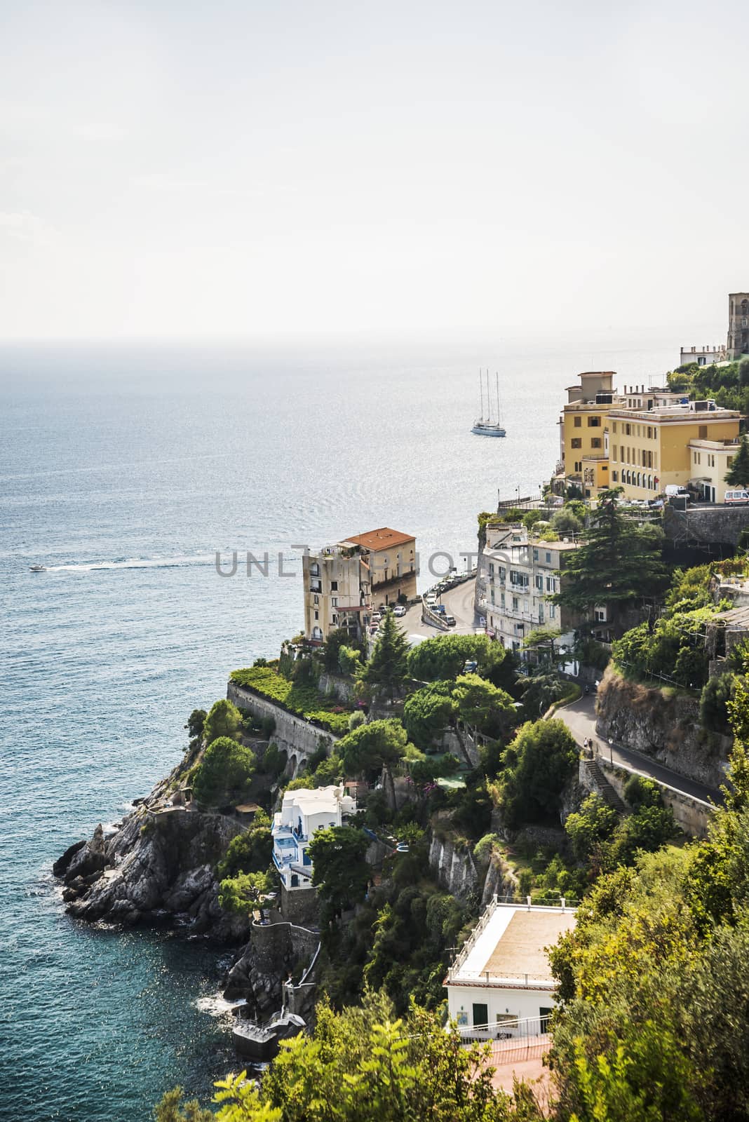 view of the cliffs on the Amalfi coast, Italy