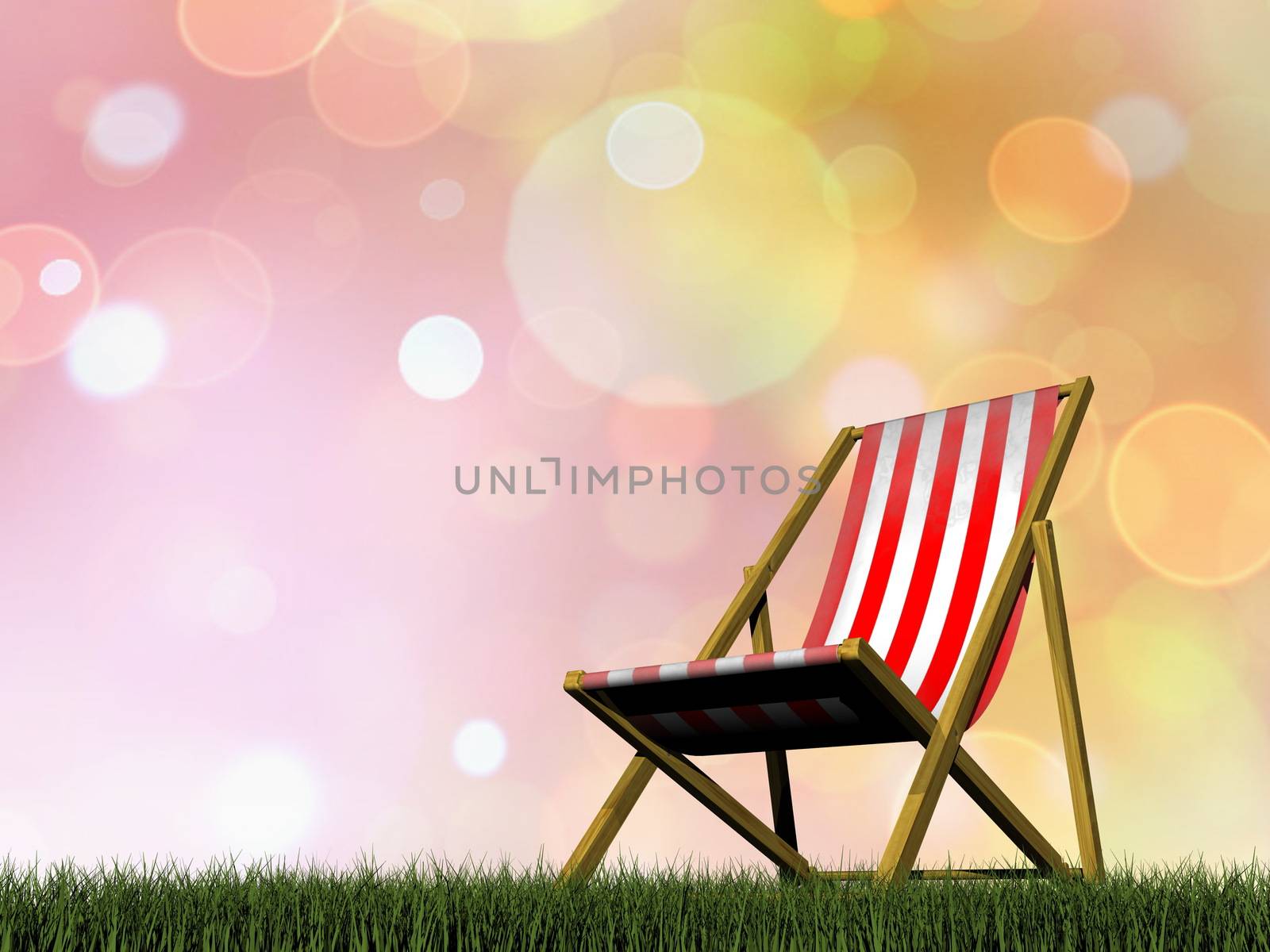 Relaxation chair in the garden - 3D render
