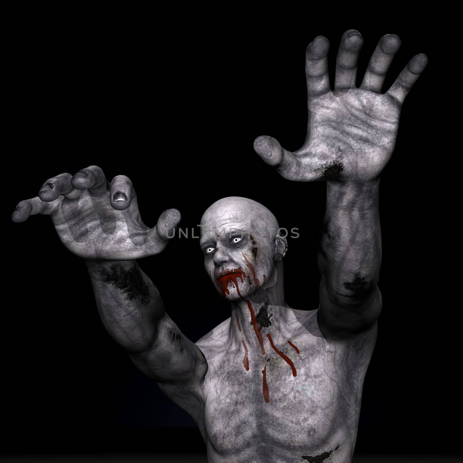 Zombie for Halloween - 3D render by Elenaphotos21