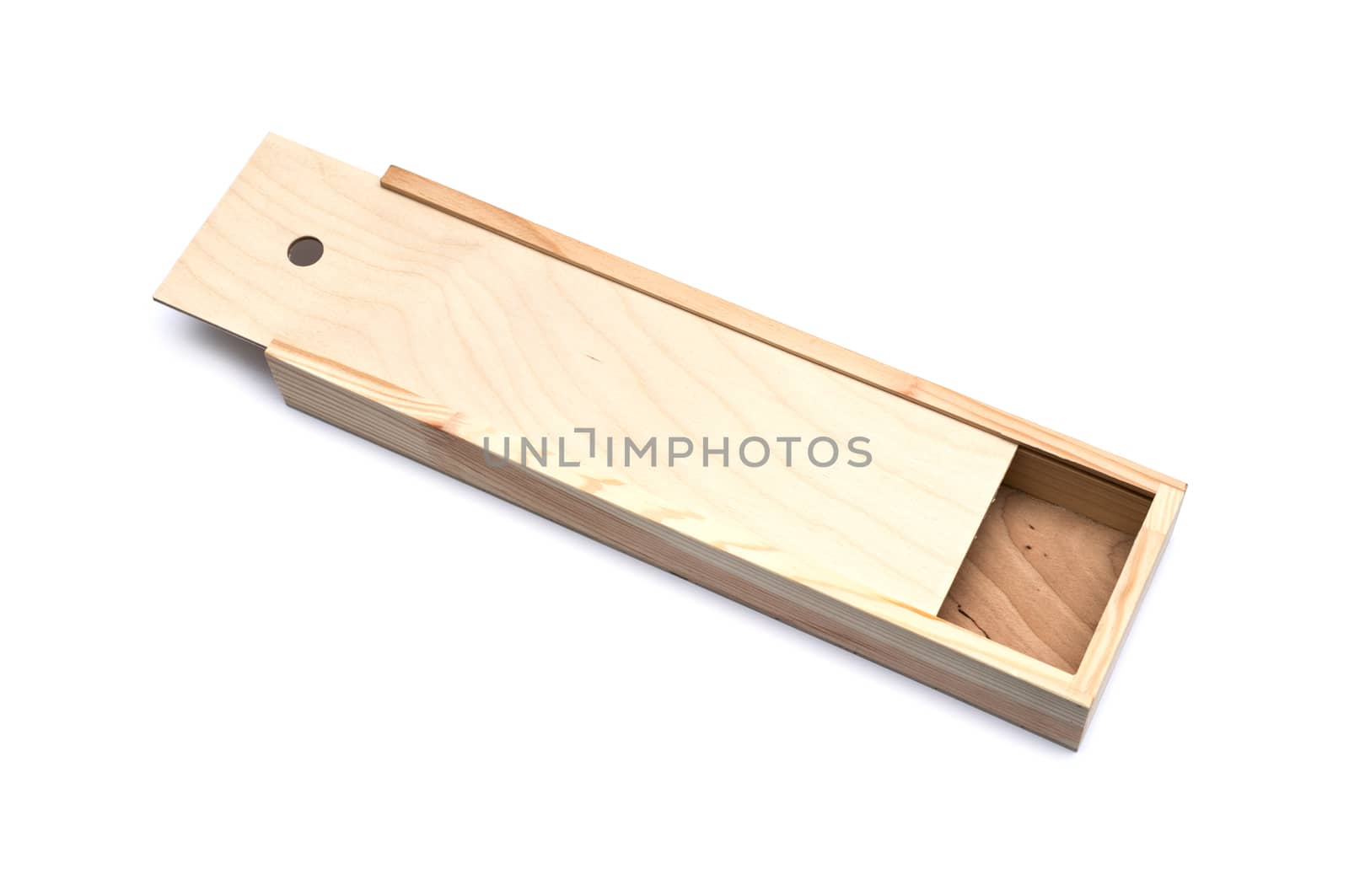 Wooden box isolated on white background