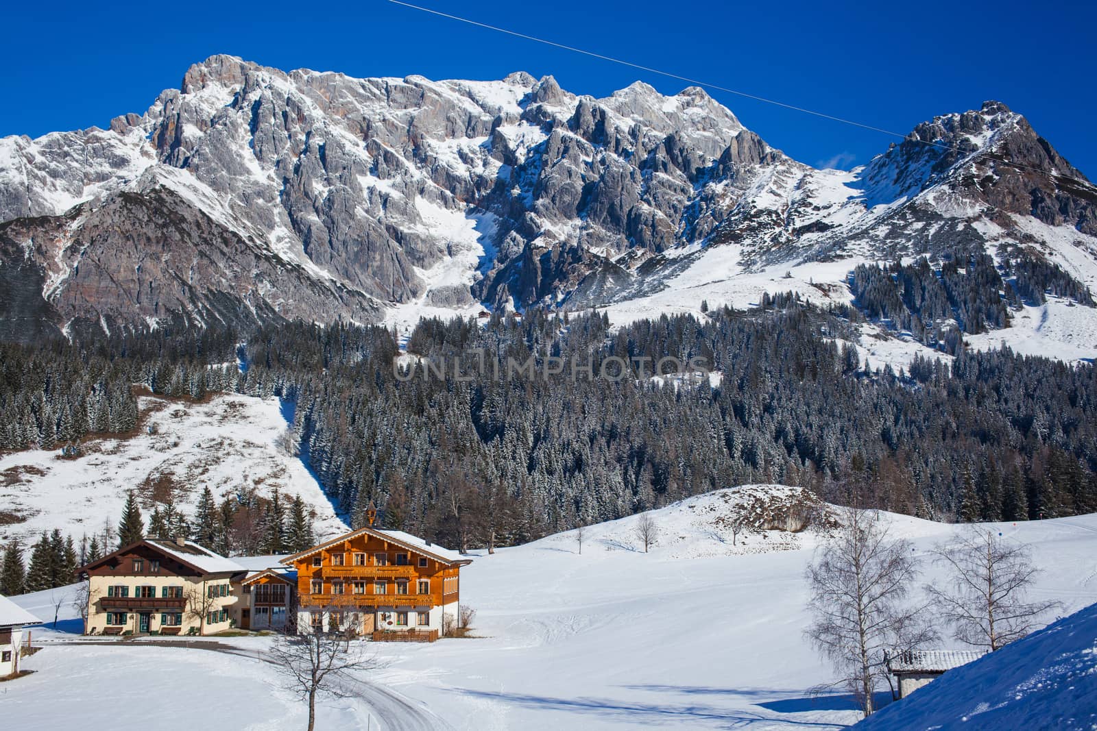 Winter in the Alps, Austria. Horizontal shot