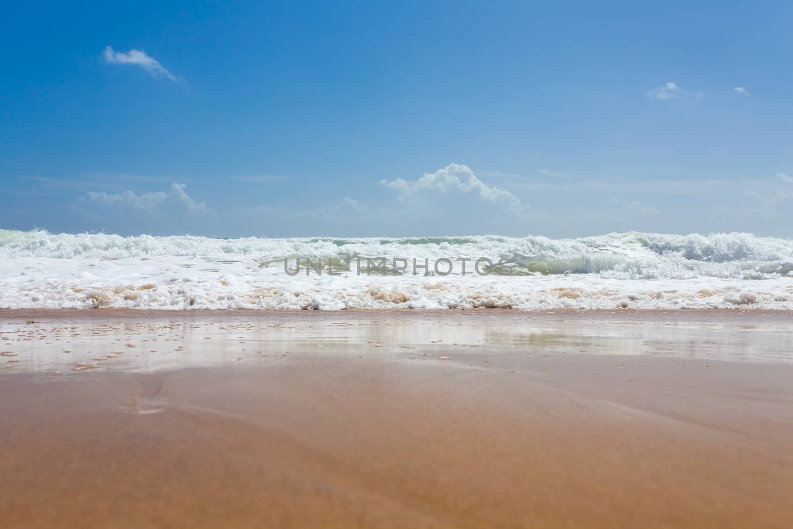 Beautiful clear mediterranean water lapping on the shore