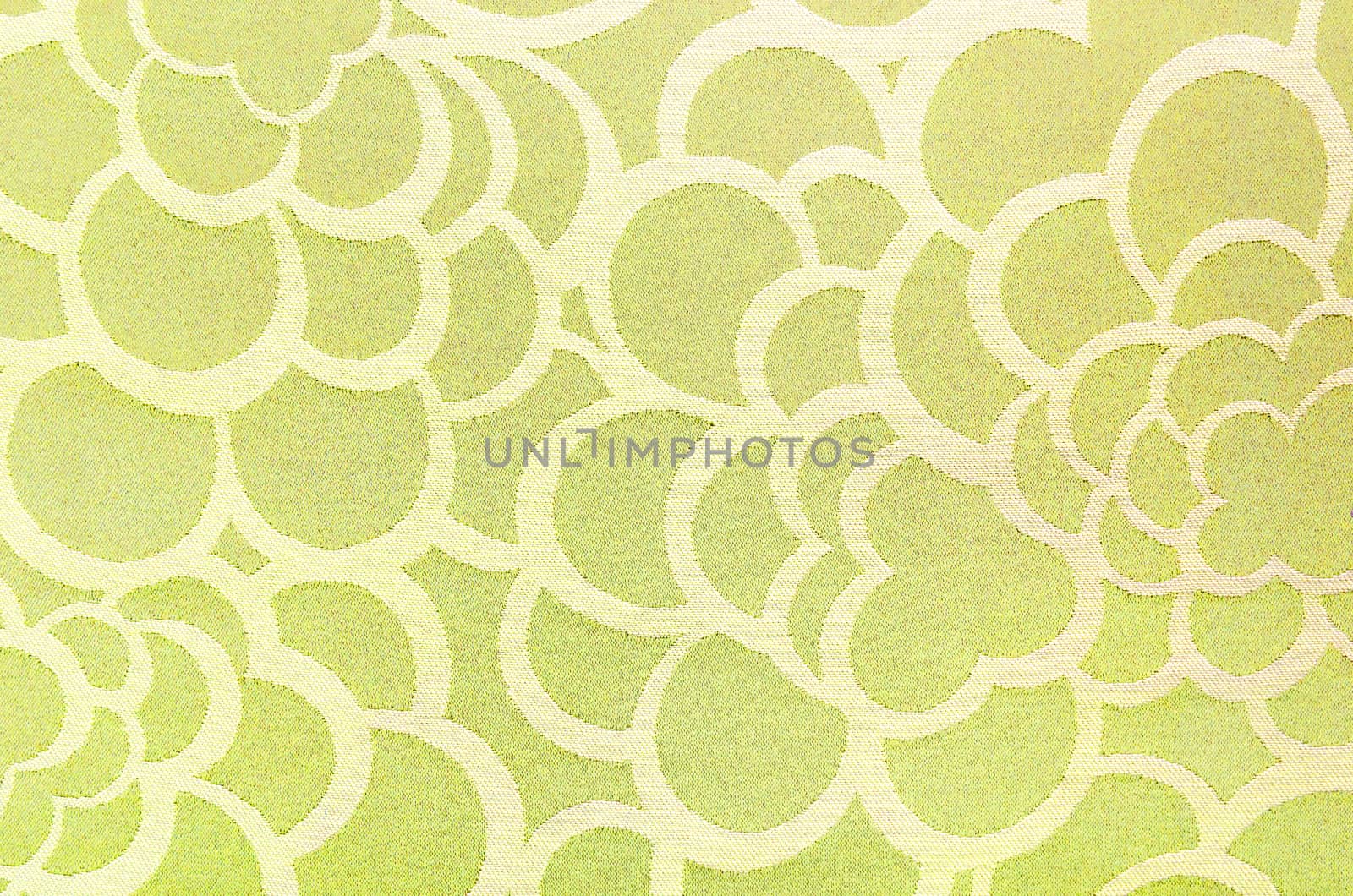 Abstract yellow circle fabric texture and background.
