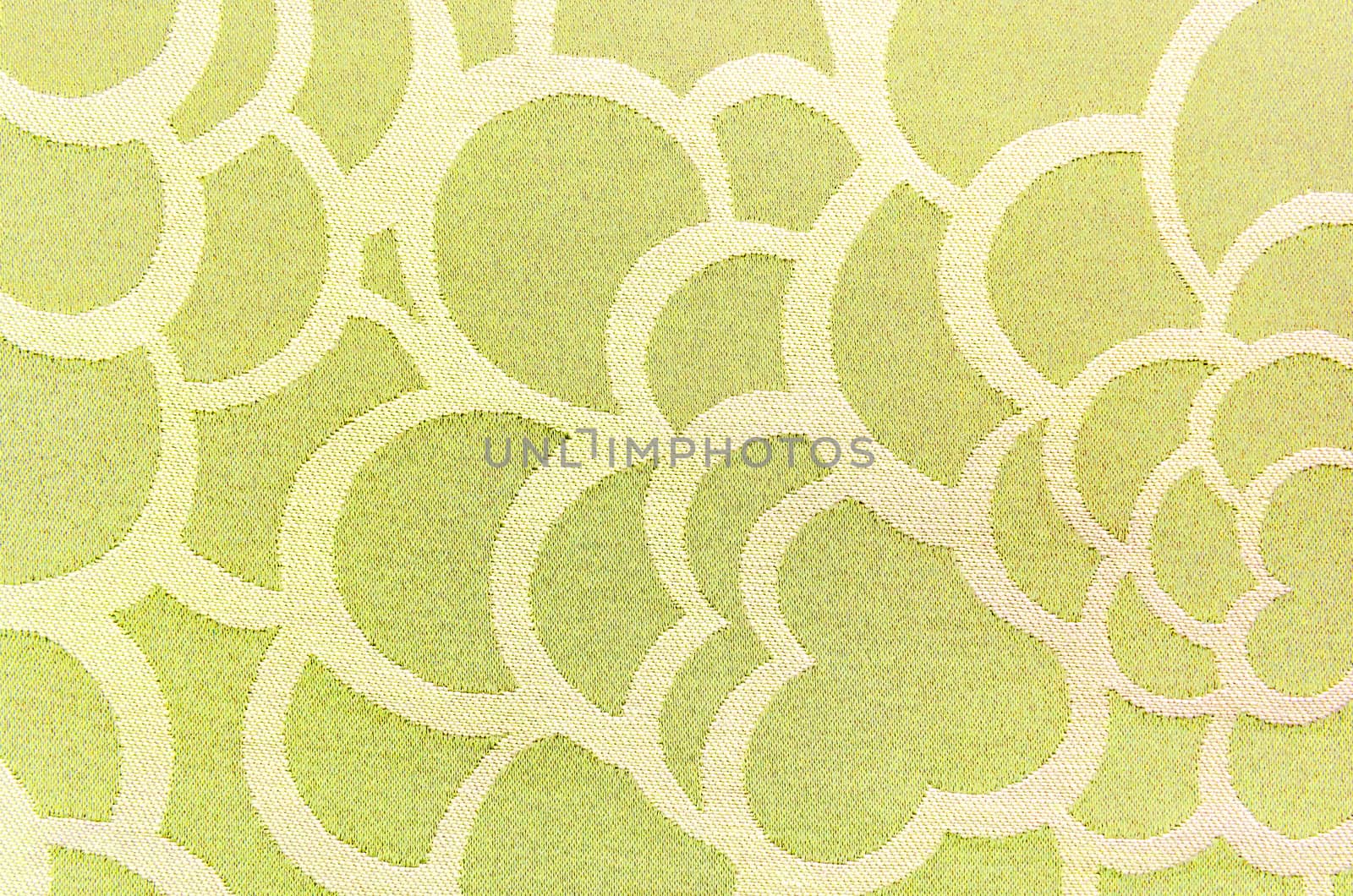 Abstract yellow circle fabric texture and background.