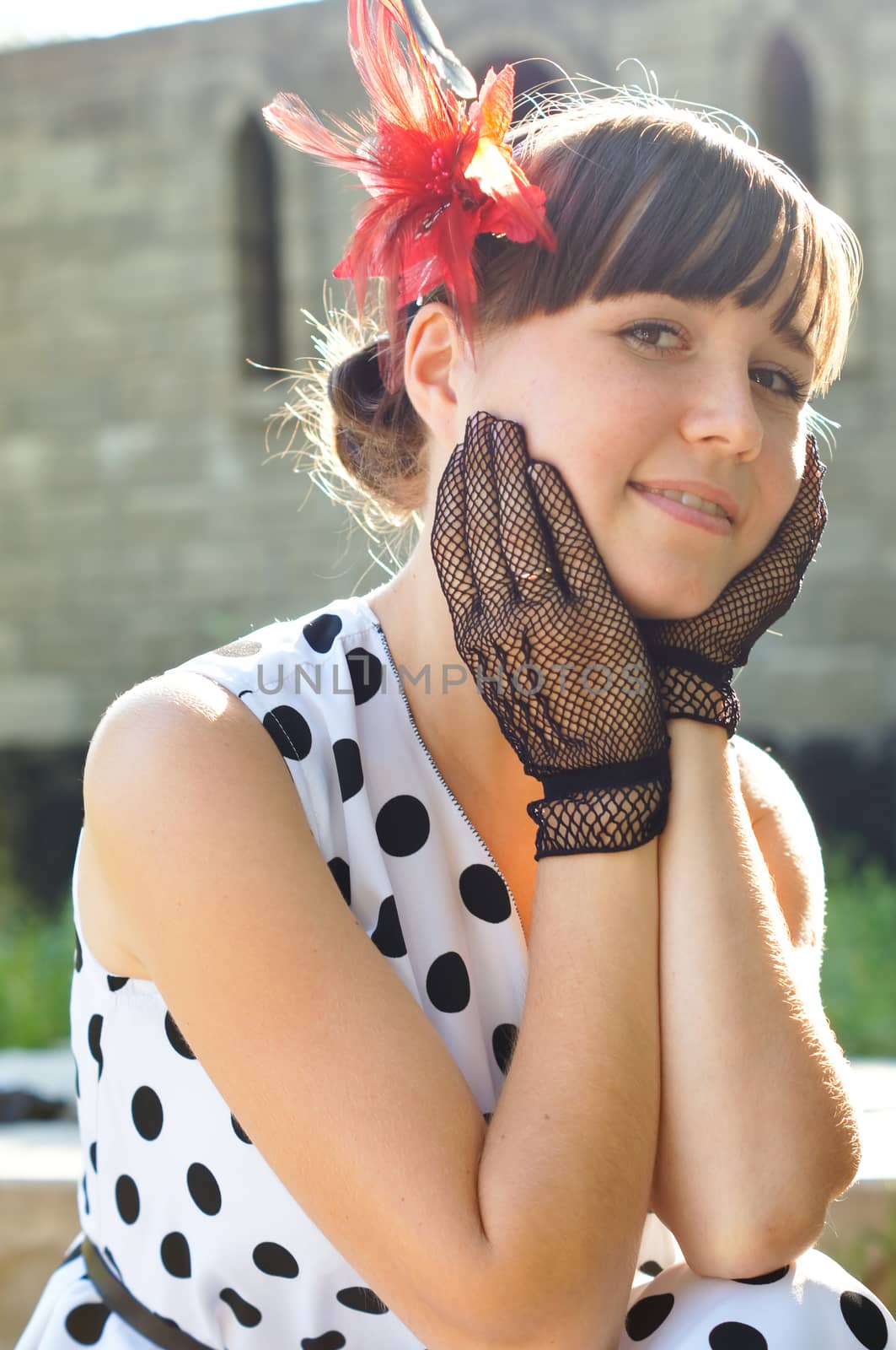 Portrait of a charming and lovely girl