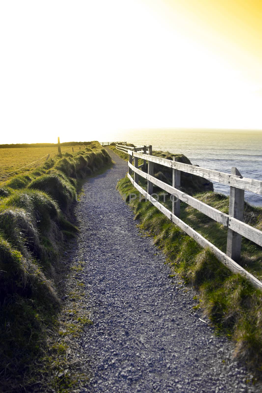 gravel path along the cliff edge by morrbyte