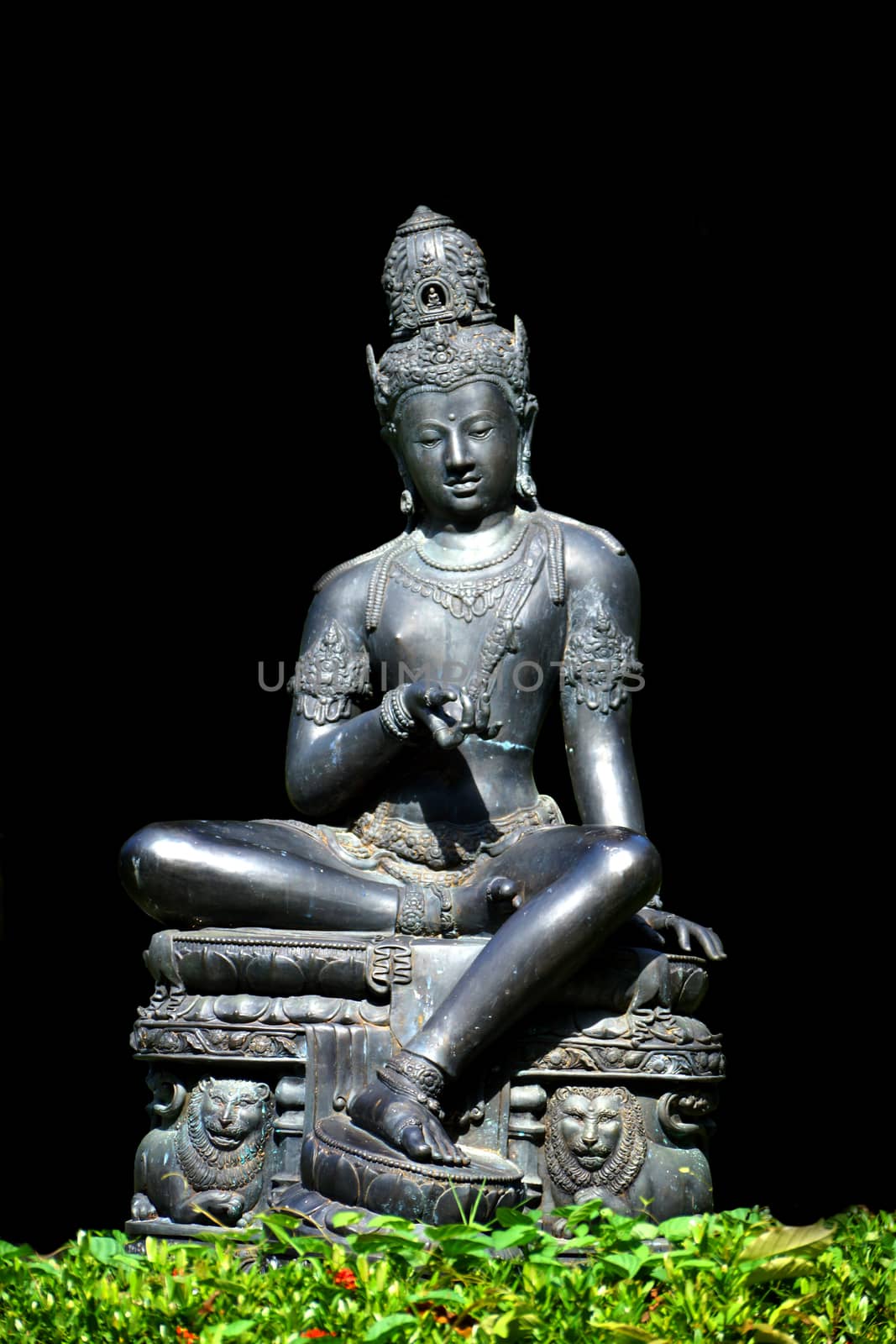 The Bodhisattva statue metal. In place of Dharma.