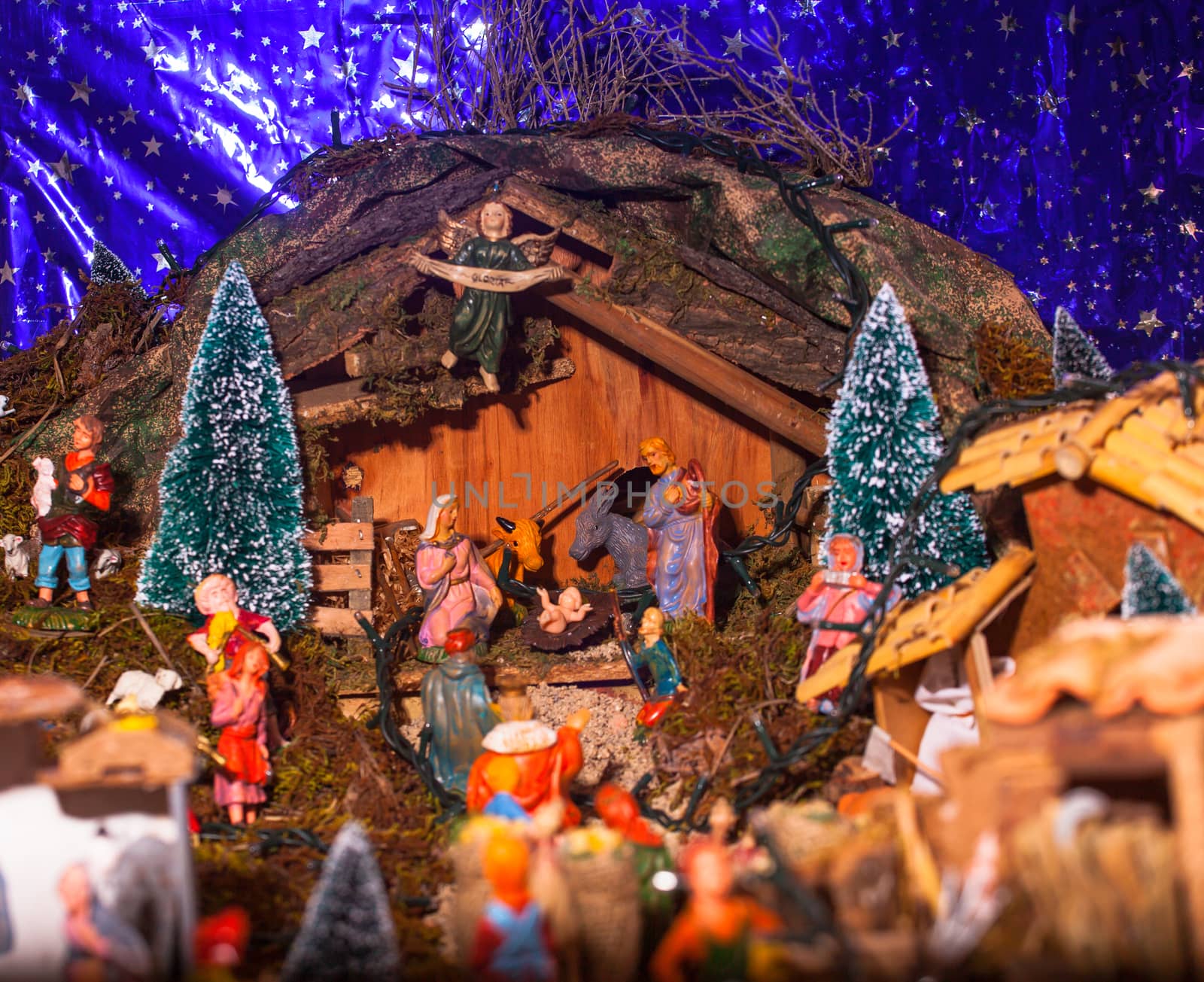 View of nativity scene, in Italian called Presepe