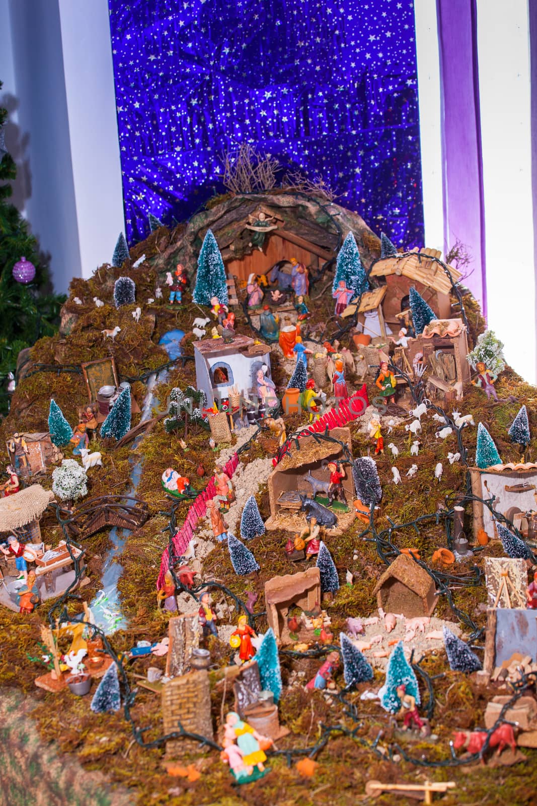 View of nativity scene, in Italian called Presepe