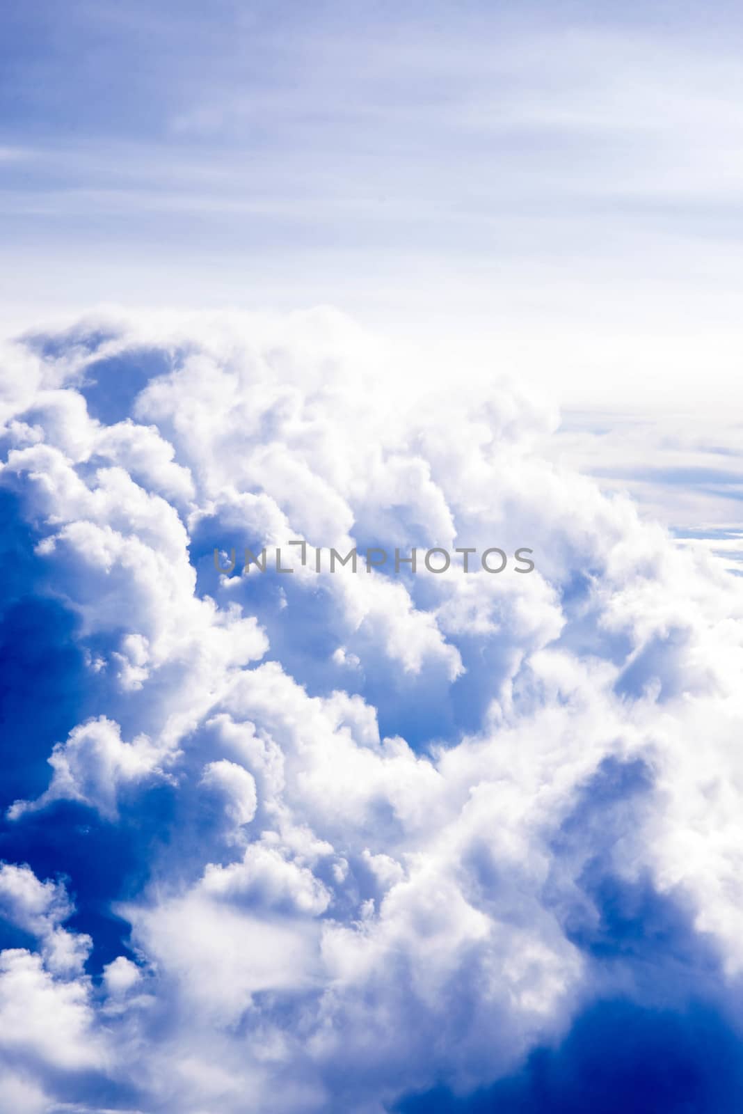 Cloudscape. Blue sky and white cloud. Sunny day. Cumulus cloud. by Yuri2012