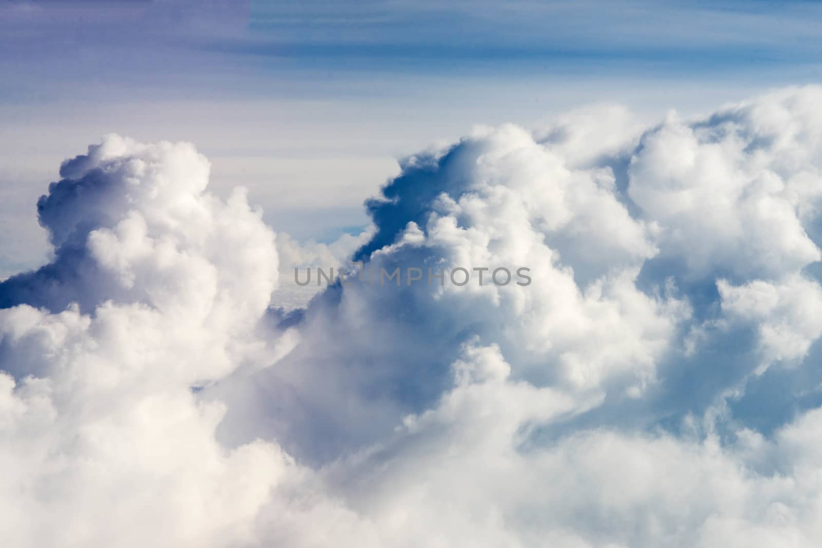 Cloudscape. Blue sky and white cloud. Sunny day. Cumulus cloud.