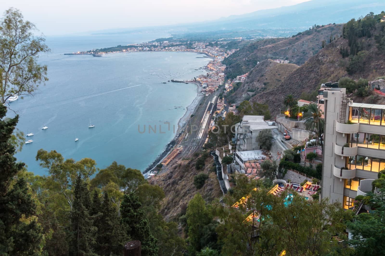 Coastal landscape ionian sea eastern Sicily
