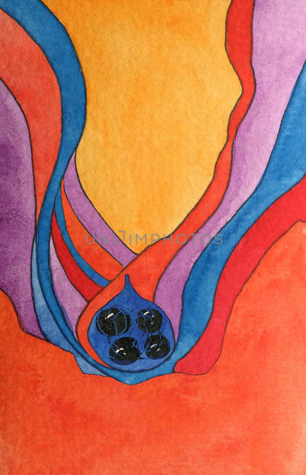 Colorful gouache abstract by ArtesiaWells