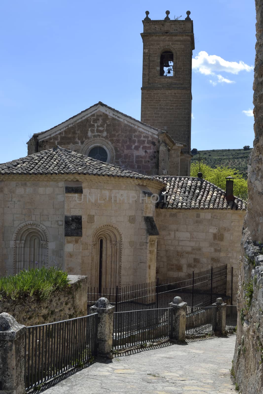 Church santa Maria de la Pena from backside. Brihuega, Spain