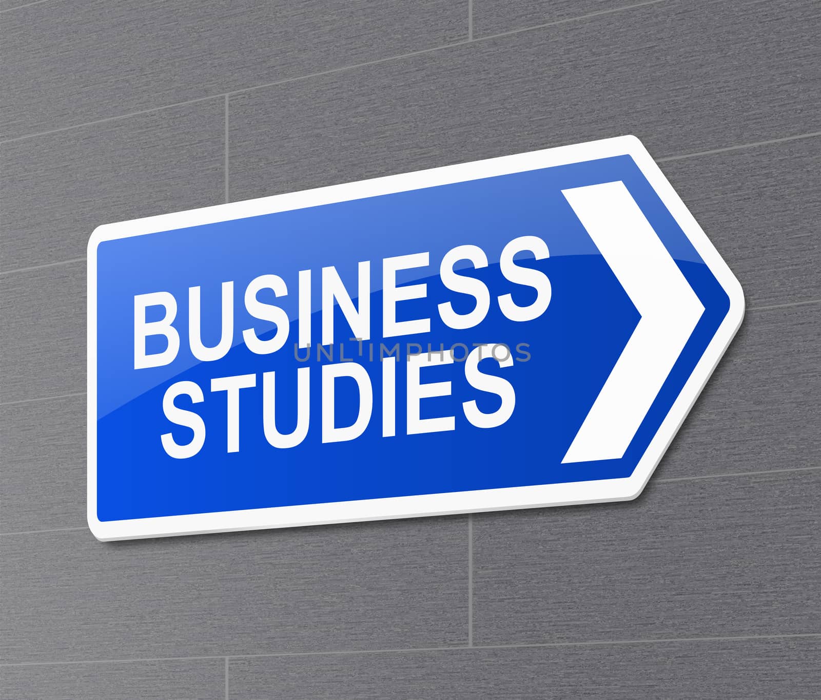 Illustration depicting a sign with a business studies concept.