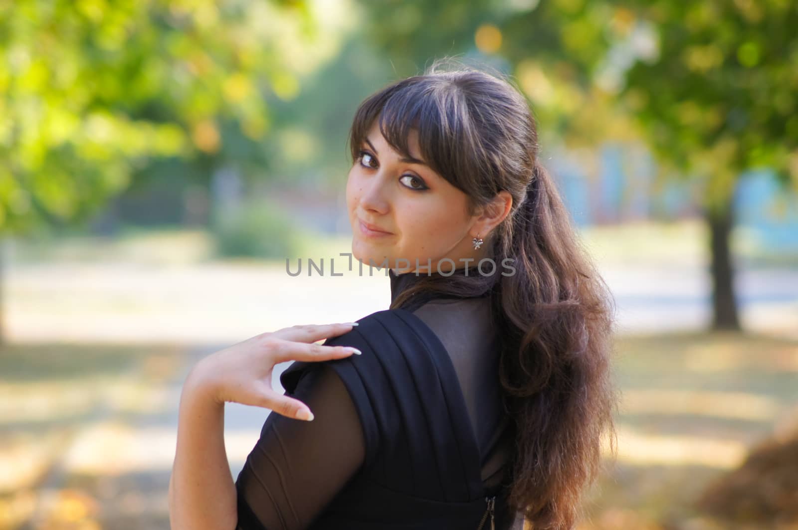 young girl on a walk