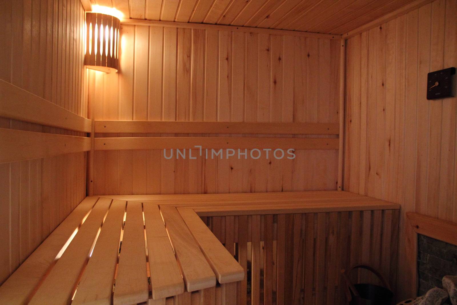 Seats in the sauna