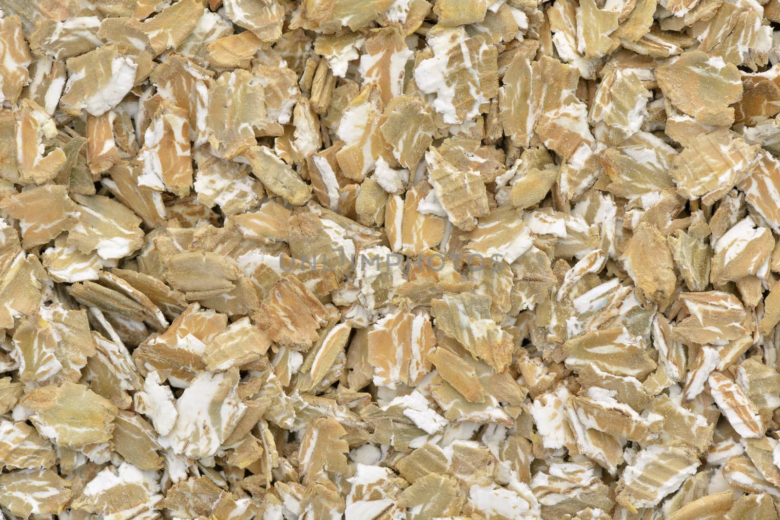 Close-up of  rye flakes for a breakfast