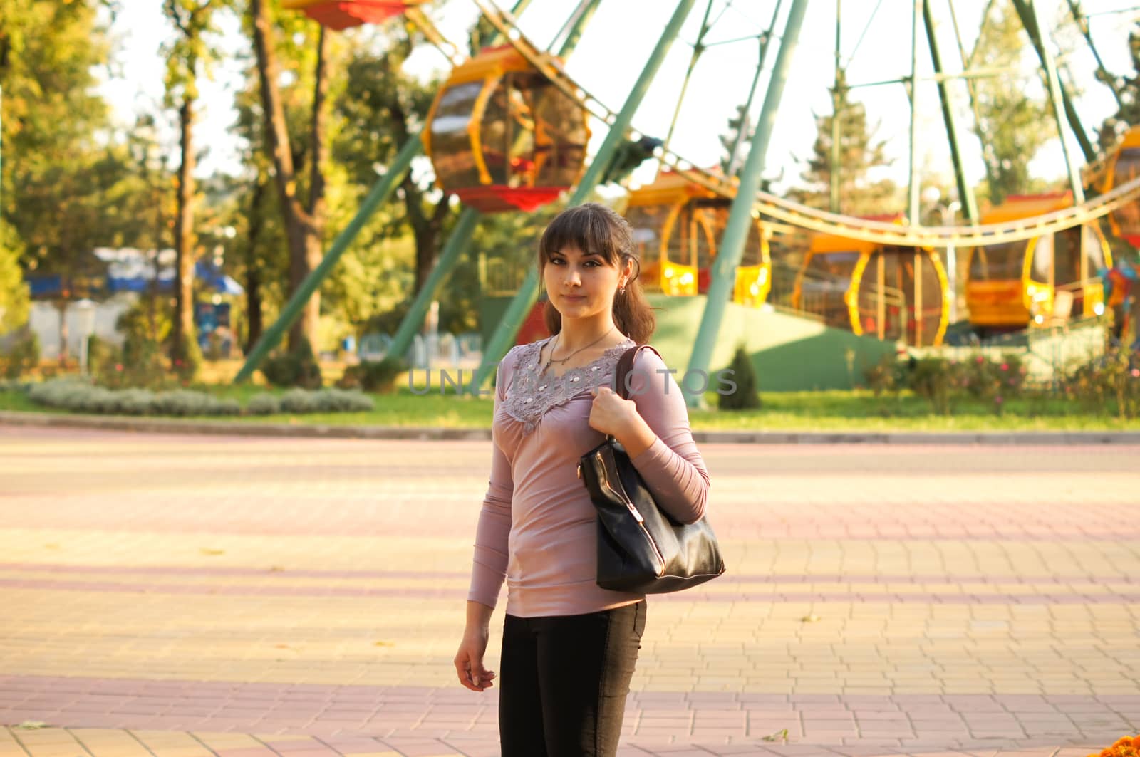 young girl on a walk