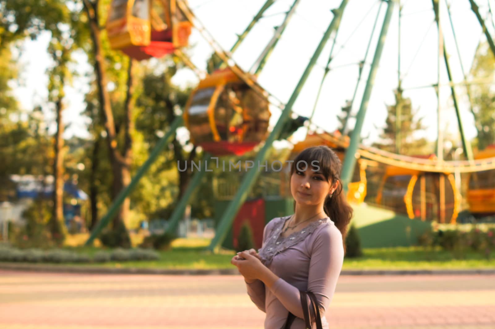 young girl on a walk