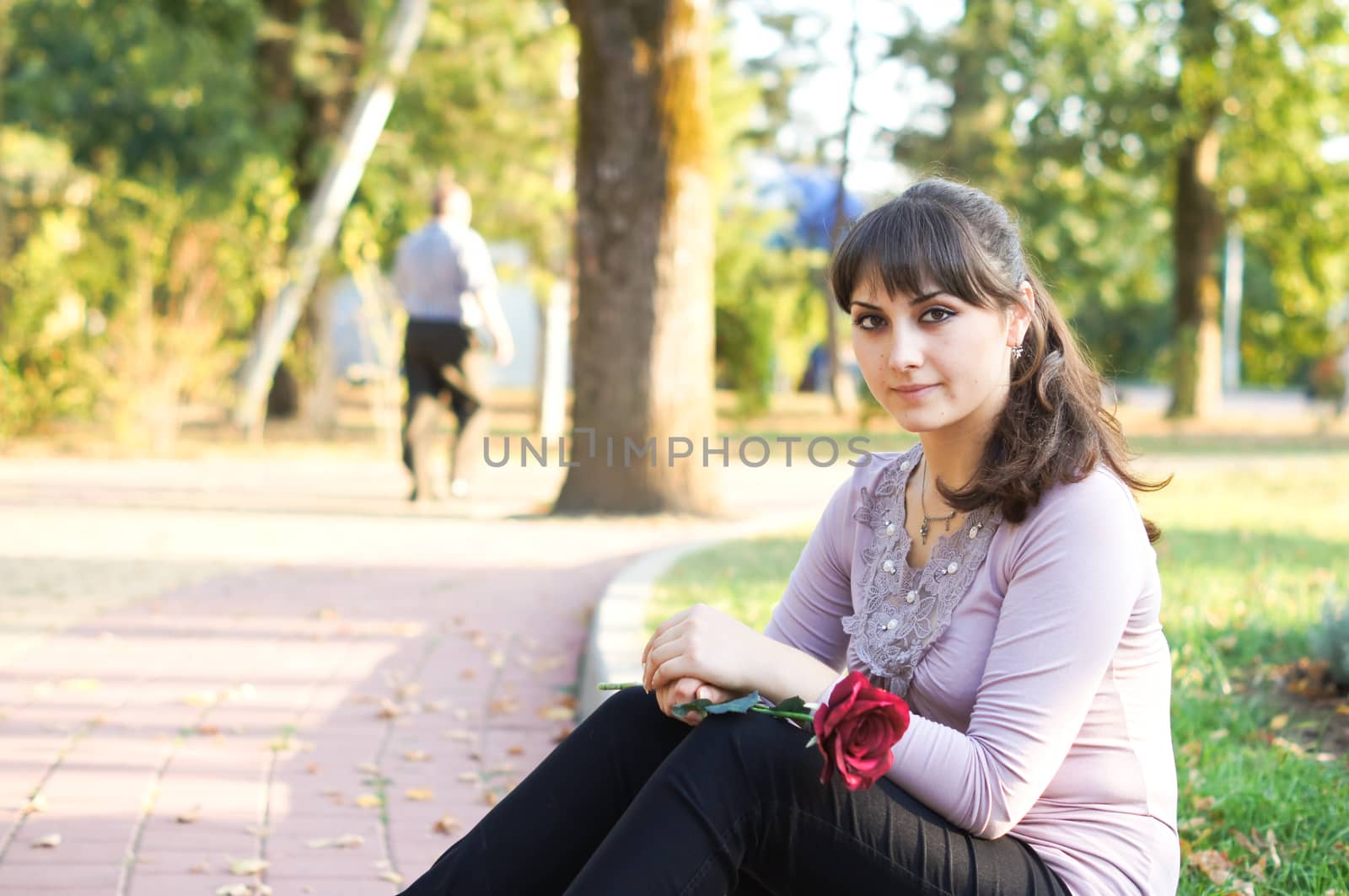 young girl on a walk