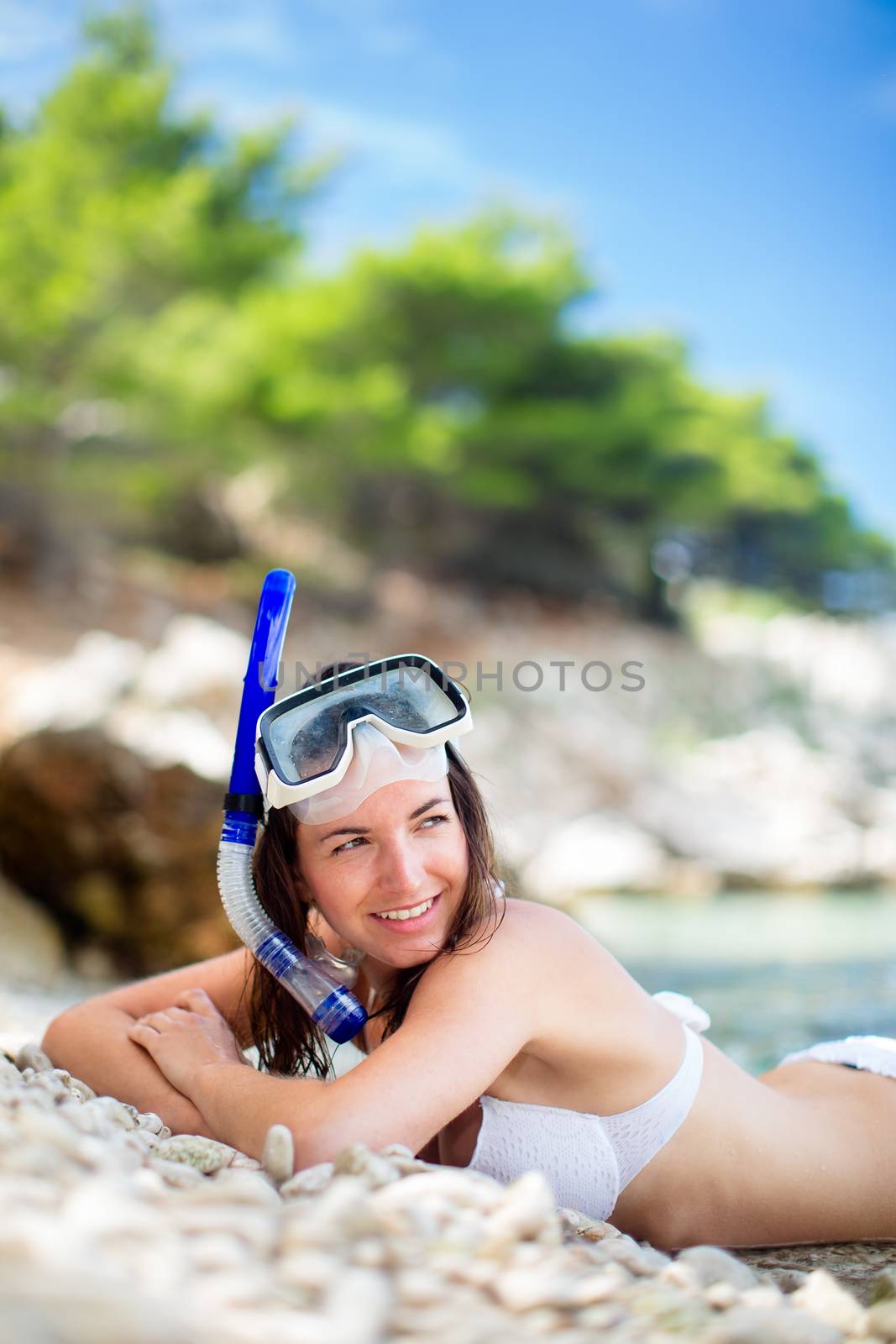 Pretty, young woman on a beach by viktor_cap