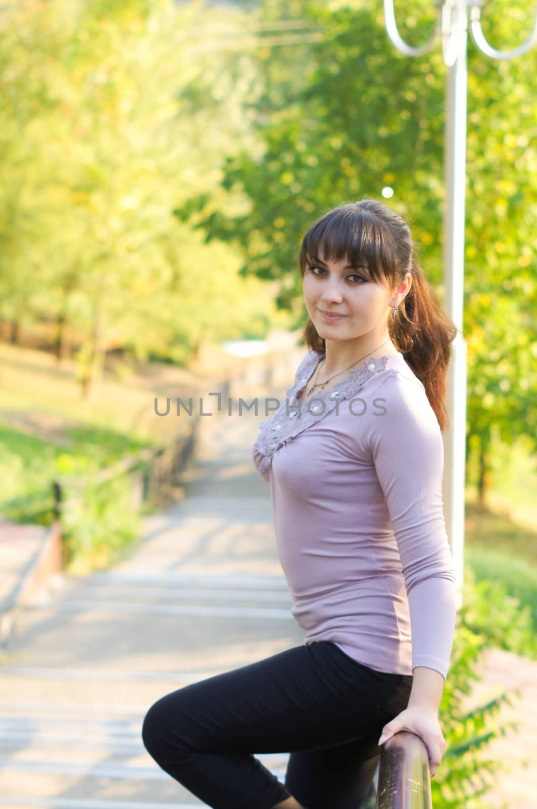 young girl on a walk