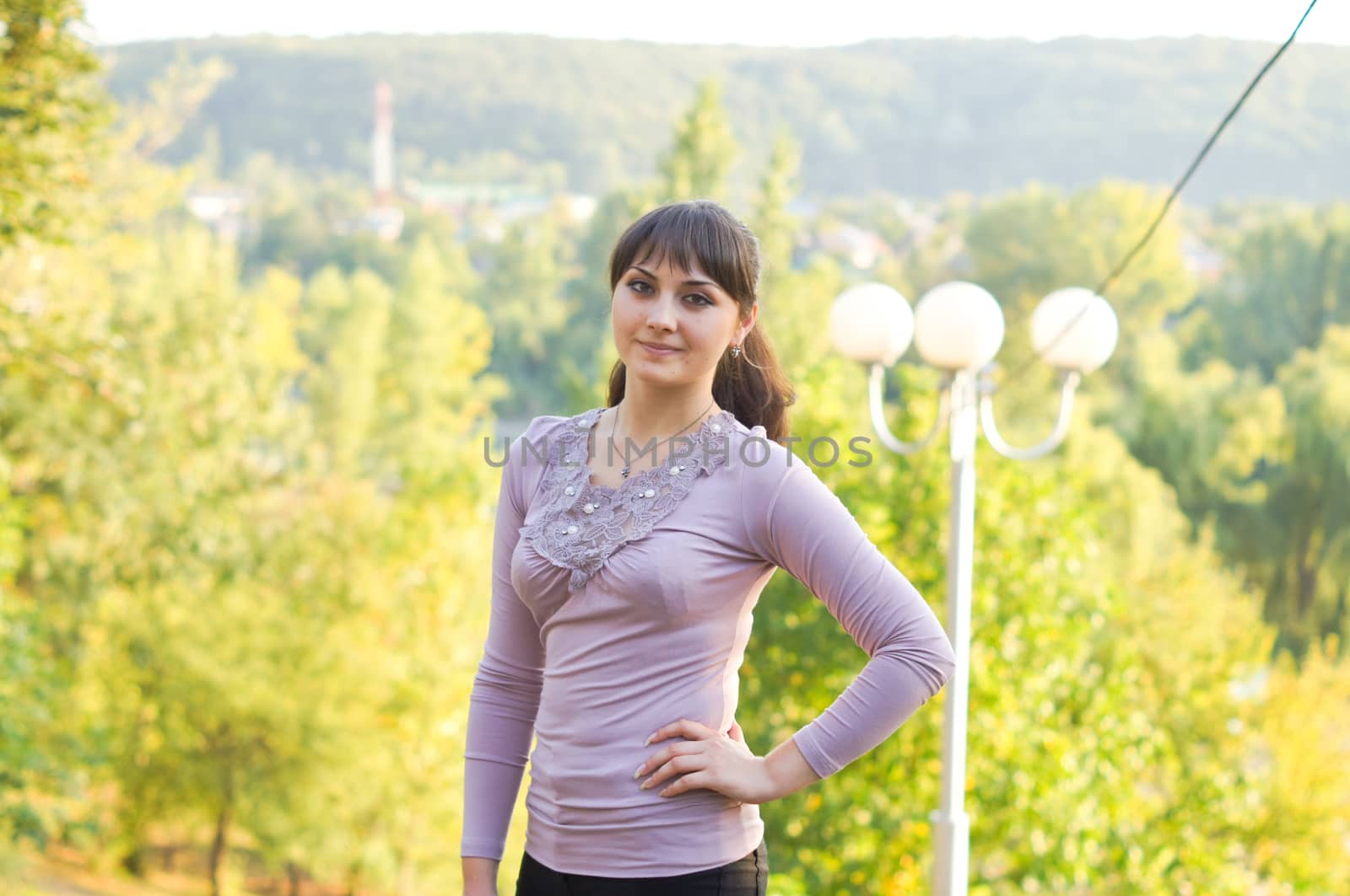 young girl on a walk