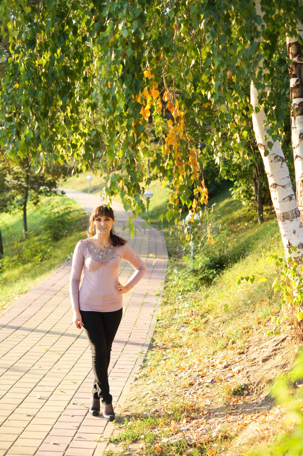 young girl on a walk