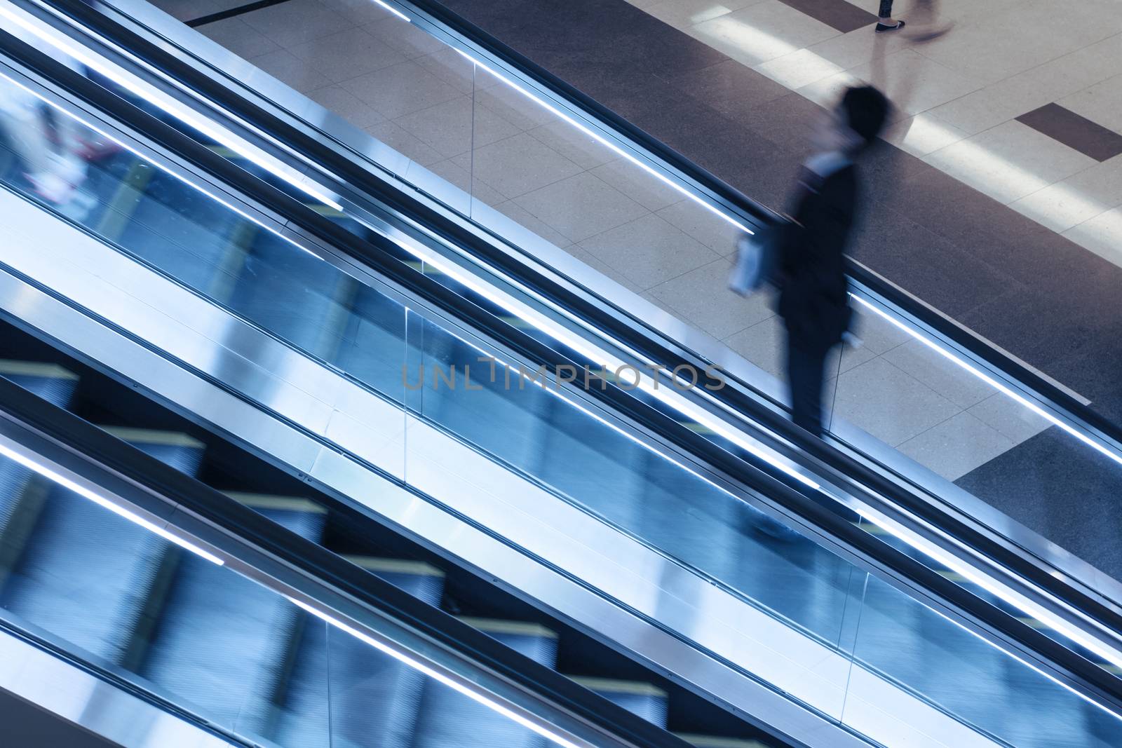 Elevator in shopping malls,with sllow shutter