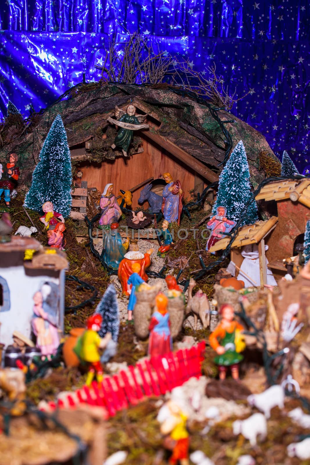 View of nativity scene, in Italian called Presepe