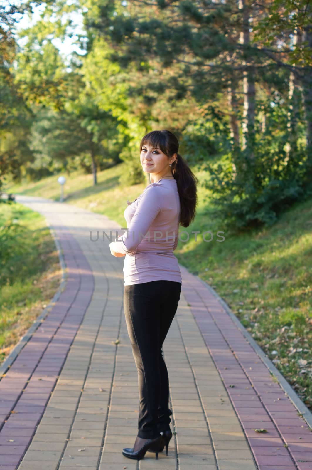 young girl on a walk