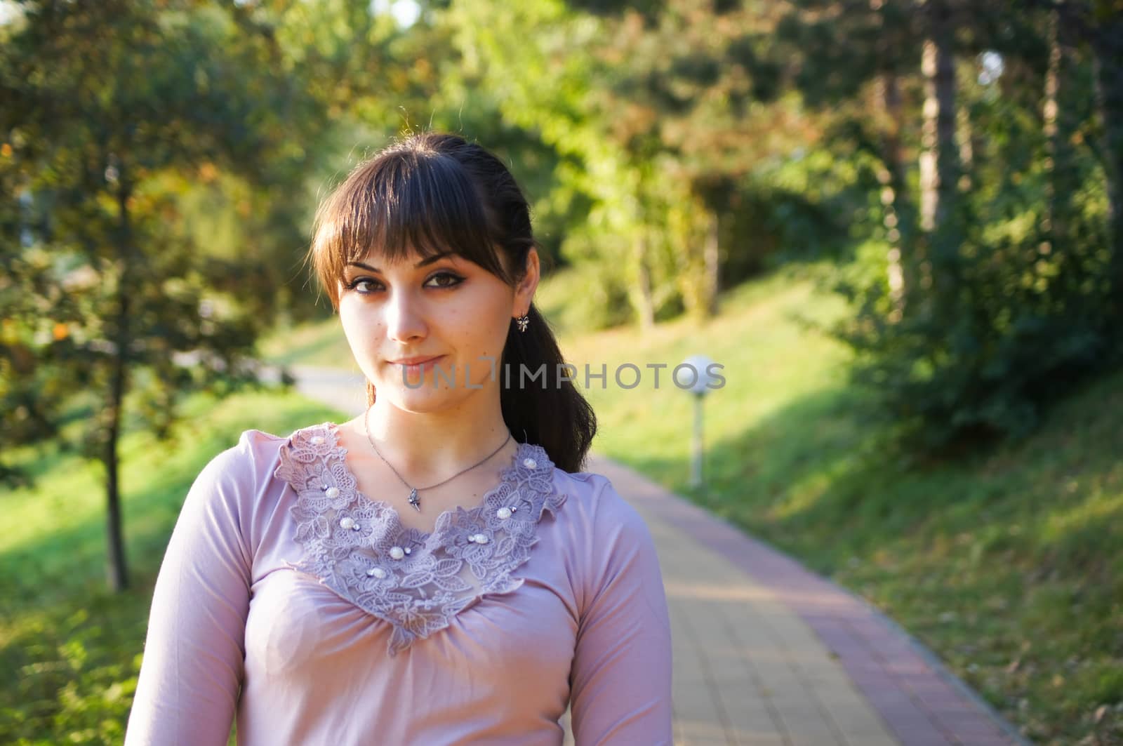 young girl on a walk