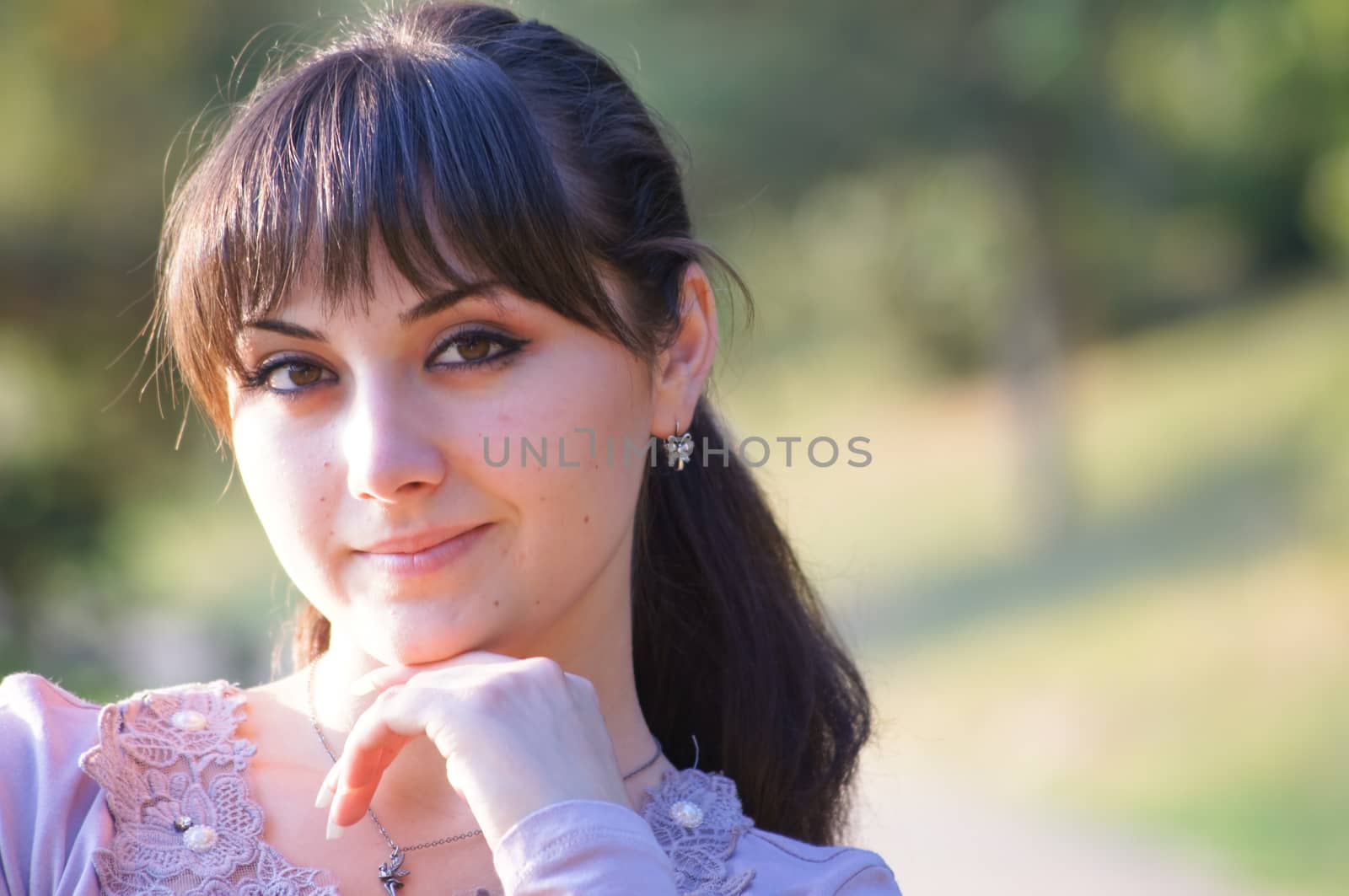 young girl on a walk